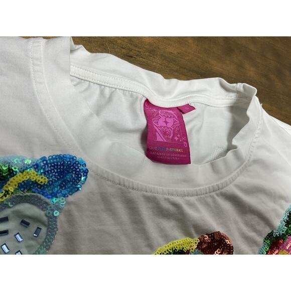 QUEEN OF SPARKLES White Hot Dog Print Blouse - Picture 2 of 11